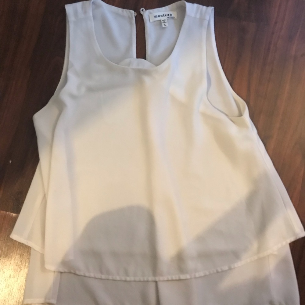 Monteau white tank top blouse